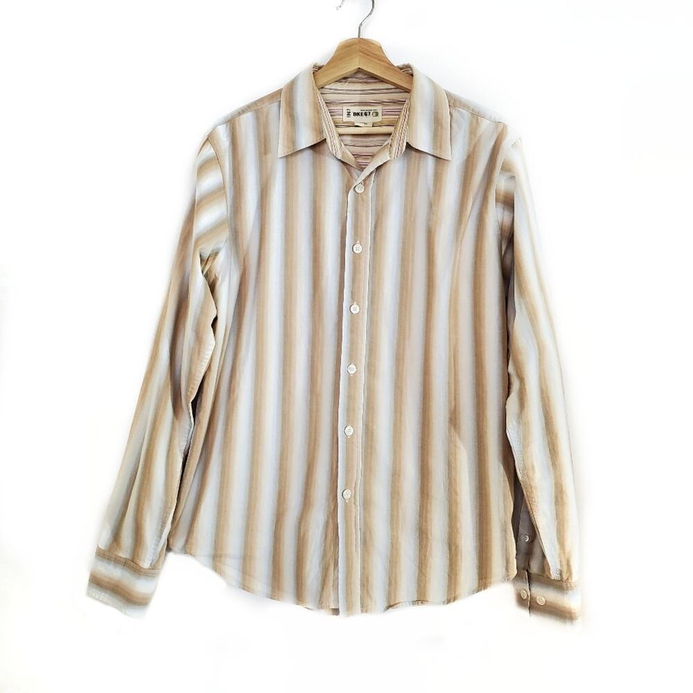 BKE 67 Buckle | Vertical Stripe Button Up Shirt